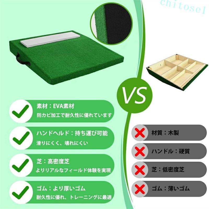 フィービーの野球 ピッチングマウンド 厚さ10mmの高密度人工芝 自然の斜面 ソフトボールピッチングマウンド 野球練習マット 野球バッターマット 大人 緑 ポータブル 滑り止め 色褪せ防止 移設可能 持ち運びが簡単｜アングル3