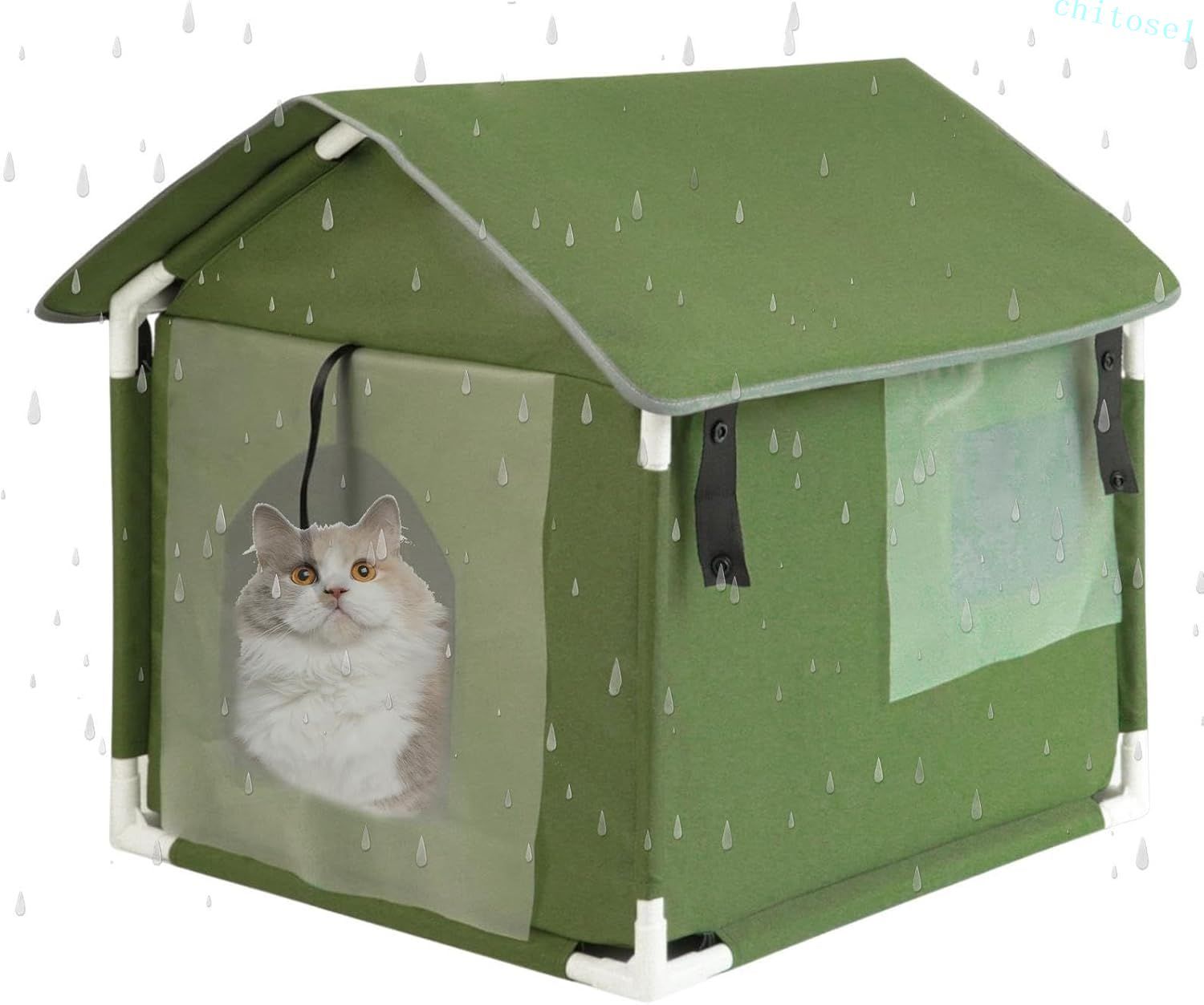 ? 【ユニークなデザイン】この屋外用キャットハウスはサイドドアを備えた特別なデザインで、野生動物にさらされていると感じることなく、猫が簡単に出入りできます。 サイドドアは、特に冬に室内を暖かく快適に保つのにも役立ちます。 ? 【耐久性と快適性】屋外用キャットハウスは丈夫なオックスフォード生地で作られており、時間が経ってもその形状を維持します。 あなたの猫のパートナーは、その居心地の良いインテリアと、簡単に洗える取り外し可能なクッションを気に入るはずです。 ? 【組み立てが簡単】屋外用キャットハウスの工具不要のセットアップで時間とエネルギーを節約します。 あなたの猫は暖かく居心地の良い布張りのインテリアを気に入るでしょう。また、あなたも防水性があり、どこにでも快適にフィットする汎用性の高い構造を気に入るはずです。 ? 【優れた保温効果】ミニ出口の設計や良好なシェルター効果により、風や寒さから小動物を守り、暖かく快適な環境を提供します。ダーク＆ナチュラルカラーの外猫ハウスは、野良猫の防御を軽減し、野生動物全体の露出を感じさせず、近隣住民のための野生動物のサンクチュアリとして役立ちます。 ? 【冬の猫の必需品】】ガレージ、ポーチ、納屋、バルコニー、廊下、さらには自宅、屋内、屋外で寝るペットに最適です。犬や猫のテント、野良動物の家、ペットの旅行用ベッドに非常に適しており、取り付けと分解が簡単です。 商品の説明 仕様： カラー：グリーン、迷彩、ライトブルー 素材: オックスフォード生地 サイズ：（約）41*45*43.7cm/16.14*17.72*17.2インチ 重量：約1100g 包装内容明細書： 屋外キャットハウス*1 ? 【ユニークなデザイン】この屋外用キャットハウスはサイドドアを備えた特別なデザインで、野生動物にさらされていると感じることなく、猫が簡単に出入りできます。 サイドドアは、特に冬に室内を暖かく快適に保つのにも役立ちます。 ? 【耐久性と快適性】屋外用キャットハウスは丈夫なオックスフォード生地で作られており、時間が経ってもその形状を維持します。 あなたの猫のパートナーは、その居心地の良いインテリアと、簡単に洗える取り外し可能なクッションを気に入るはずです。 ? 【組み立てが簡単】屋外用キャットハウスの工具不要のセットアップで時間とエネルギーを節約します。 あなたの猫は暖かく居心地の良い布張りのインテリアを気に入るでしょう。また、あなたも防水性があり、どこにでも快適にフィットする汎用性の高い構造を気に入るはずです。 ? 【優れた保温効果】ミニ出口の設計や良好なシェルター効果により、風や寒さから小動物を守り、暖かく快適な環境を提供します。ダーク＆ナチュラルカラーの外猫ハウスは、野良猫の防御を軽減し、野生動物全体の露出を感じさせず、近隣住民のための野生動物のサンクチュアリとして役立ちます。 ? 【冬の猫の必需品】】ガレージ、ポーチ、納屋、バルコニー、廊下、さらには自宅、屋内、屋外で寝るペットに最適です。犬や猫のテント、野良動物の家、ペットの旅行用ベッドに非常に適しており、取り付けと分解が簡単です。 商品の説明 仕様： カラー：グリーン、迷彩、ライトブルー 素材: オックスフォード生地 サイズ：（約）41*45*43.7cm/16.14*17.72*17.2インチ 重量：約1100g 包装内容明細書： 屋外キャットハウス*1? 【ユニークなデザイン】この屋外用キャットハウスはサイドドアを備えた特別なデザインで、野生動物にさらされていると感じることなく、猫が簡単に出入りできます。 サイドドアは、特に冬に室内を暖かく快適に保つのにも役立ちます。 ? 【耐久性と快適性】屋外用キャットハウスは丈夫なオックスフォード生地で作られており、時間が経ってもその形状を維持します。 あなたの猫のパートナーは、その居心地の良いインテリアと、簡単に洗える取り外し可能なクッションを気に入るはずです。 ? 【組み立てが簡単】屋外用キャットハウスの工具不要のセットアップで時間とエネルギーを節約します。 あなたの猫は暖かく居心地の良い布張りのインテリアを気に入るでしょう。また、あなたも防水性があり、どこにでも快適にフィットする汎用性の高い構造を気に入るはずです。 ? 【優れた保温効果】ミニ出口の設計や良好なシェルター効果により、風や寒さから小動物を守り、暖かく快適な環境を提供します。ダーク＆ナチュラルカラーの外猫ハウスは、野良猫の防御を軽減し、野生動物全体の露出を感じさせず、近隣住民のための野生動物のサンクチュアリとして役立ちます。 ? 【冬の猫の必需品】】ガレージ、ポーチ、納屋、バルコニー、廊下、さらには自宅、屋内、屋外で寝るペットに最適です。犬や猫のテント、野良動物の家、ペットの旅行用ベッドに非常に適しており、取り付けと分解が簡単です。 商品の説明 仕様： カラー：グリーン、迷彩、ライトブルー 素材: オックスフォード生地 サイズ：（約）41*45*43.7cm/16.14*17.72*17.2インチ 重量：約1100g 包装内容明細書： 屋外キャットハウス*1 ? 【ユニークなデザイン】この屋外用キャットハウスはサイドドアを備えた特別なデザインで、野生動物にさらされていると感じることなく、猫が簡単に出入りできます。 サイドドアは、特に冬に室内を暖かく快適に保つのにも役立ちます。 ? 【耐久性と快適性】屋外用キャットハウスは丈夫なオックスフォード生地で作られており、時間が経ってもその形状を維持します。 あなたの猫のパートナーは、その居心地の良いインテリアと、簡単に洗える取り外し可能なクッションを気に入るはずです。 ? 【組み立てが簡単】屋外用キャットハウスの工具不要のセットアップで時間とエネルギーを節約します。 あなたの猫は暖かく居心地の良い布張りのインテリアを気に入るでしょう。また、あなたも防水性があり、どこにでも快適にフィットする汎用性の高い構造を気に入るはずです。 ? 【優れた保温効果】ミニ出口の設計や良好なシェルター効果により、風や寒さから小動物を守り、暖かく快適な環境を提供します。ダーク＆ナチュラルカラーの外猫ハウスは、野良猫の防御を軽減し、野生動物全体の露出を感じさせず、近隣住民のための野生動物のサンクチュアリとして役立ちます。 ? 【冬の猫の必需品】】ガレージ、ポーチ、納屋、バルコニー、廊下、さらには自宅、屋内、屋外で寝るペットに最適です。犬や猫のテント、野良動物の家、ペットの旅行用ベッドに非常に適しており、取り付けと分解が簡単です。 商品の説明 仕様： カラー：グリーン、迷彩、ライトブルー 素材: オックスフォード生地 サイズ：（約）41*45*43.7cm/16.14*17.72*17.2インチ 重量：約1100g 包装内容明細書： 屋外キャットハウス*1