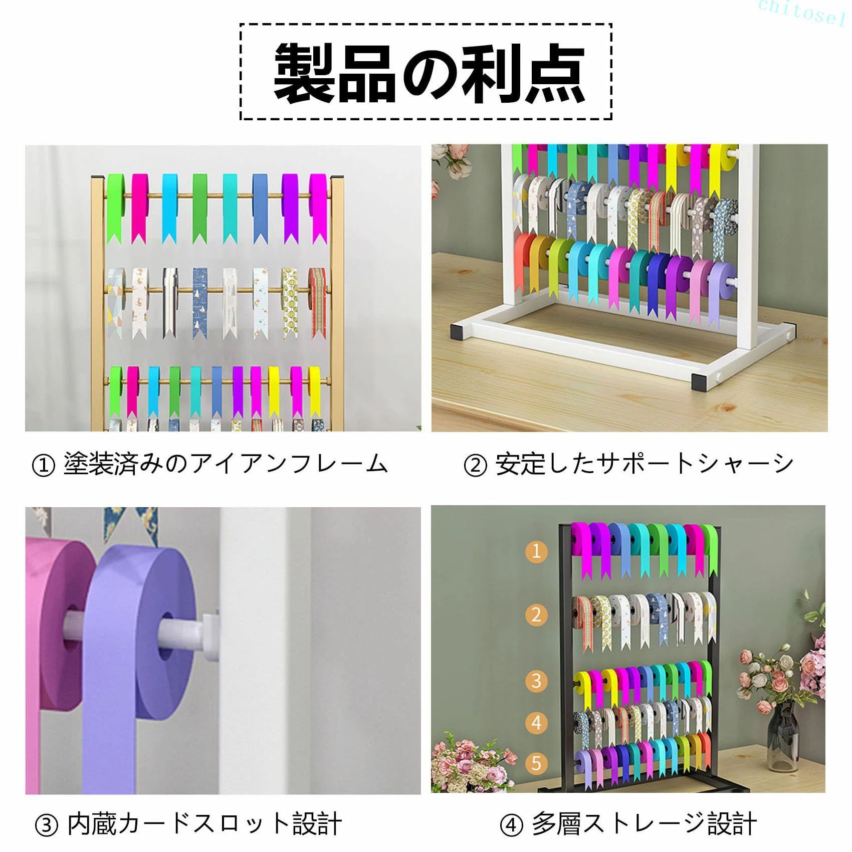 購入2点で5%OFF リボン収納ラック フラワーショップ ギフトショップ 包装紙リボンディスプレイスタンドラックリボンラックリボン収納ボックス phoebehou スプール フラワーショップ専用フラワーリボン棚 ディスプレイラック 45x30x70cm [2]