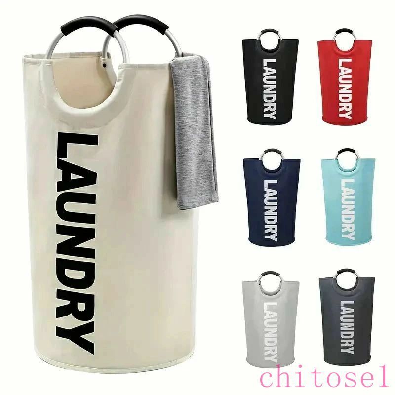 Laundry Containers - ランドリーバスケット 大容量 せんたくかご 防水　折りたたみ 撥水加工 洗濯物入れ 取っ手付き ランドリーバッグ 衣類収納 寝室 脱衣所 リビング クローゼット内