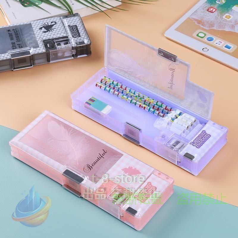 筆箱 おしゃれ 小学生 ペンケース ハーバリウム 両面 筆入れ 鉛筆削り付きゾンチーマグネット 鉛筆ボルダー付き 消しゴム 定規 収納 文房 省スペース 整理整頓