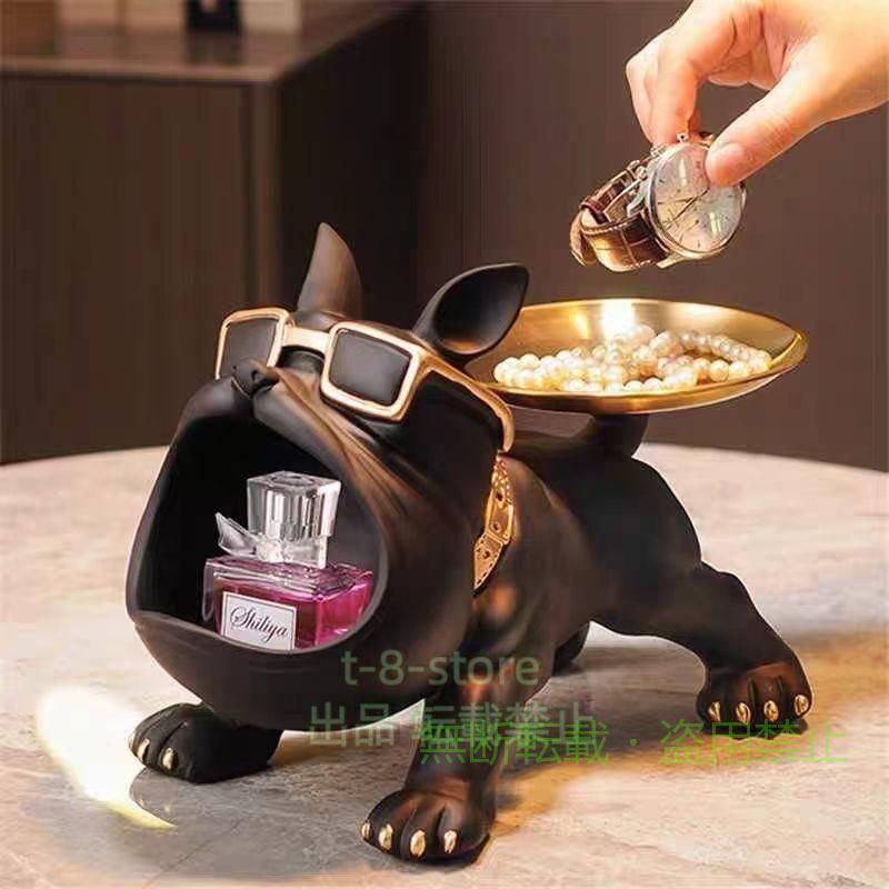 箱 - フレンチブルドッグ 犬 トレイ 小物置き 置物 オブジェ 飾り ディスプレイゾンチーお菓子入れ 玄関鍵置き インテリア 新築お祝い 室内用 お手入れ簡単 快適
