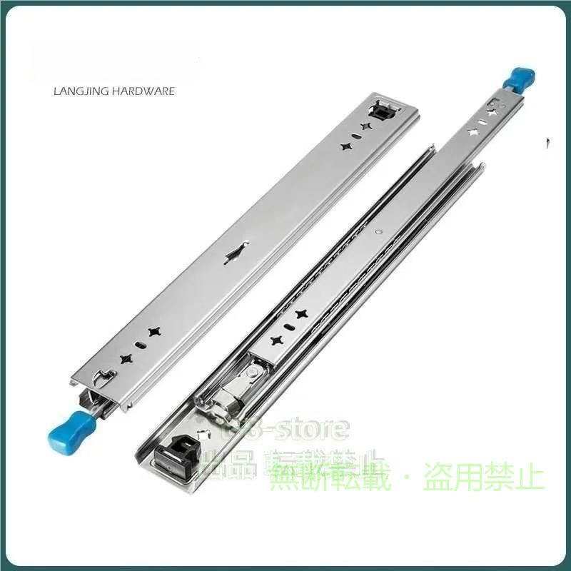 工業用スライドレール 250mm-1500mm 重量用引き出しスライド 伸縮式 スライドレール、ロック機能、簡単に解除が可能、頑丈な負荷重量120kg ご注意ください：本品は1本単位での販売となります。ご購入の際は数量をお確かめください。
