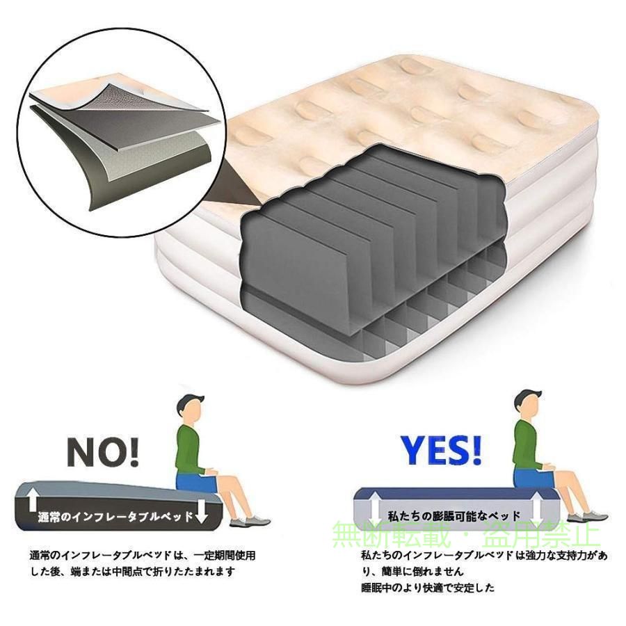 フィービーの【期間限定800円OFFクーポン】エアーベッド空気ベッドエアーマット宿泊客お昼寝スペース活用高反発お昼寝キャンプ花見旅行来客テント泊BBQアウトドアベッドマット収納バッグ省スペース｜アングル2