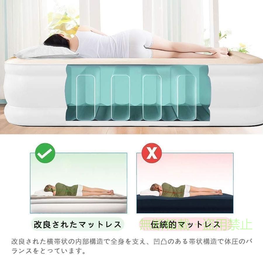 フィービーの【期間限定800円OFFクーポン】エアーベッド空気ベッドエアーマット宿泊客お昼寝スペース活用高反発お昼寝キャンプ花見旅行来客テント泊BBQアウトドアベッドマット収納バッグ省スペース｜アングル3