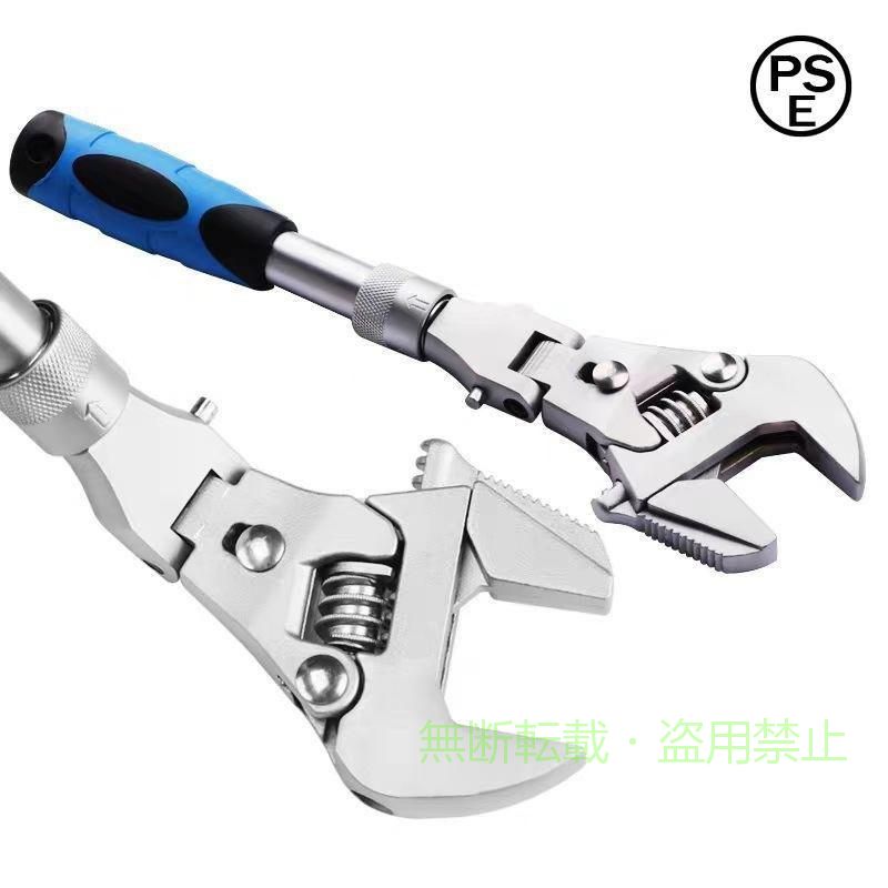 【期間限定5％OFFクーポン】多機能格納式モンキーレンチ 家庭用メンテナンス 実用的なラチェットレンチゾンチー180°ハンドル バスルーム エアコン 狭いスペース メンテナンスレンチ ア