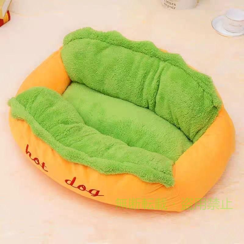 【期間限定5％OFFクーポン】ペットベッド犬猫ホットドッグ犬小屋洗える可愛いベッドクッション2点セットゾンチー柔らかペット用ハウスモフモフあったかペット用ソファーねこ中型犬 ペット