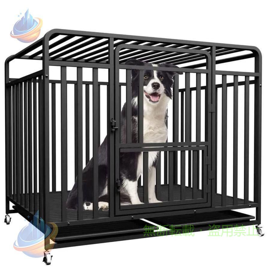 【期間限定2000円OFFクーポン】スチール製ペットケージ 犬小屋 犬用クレートケージ キャスター付き トレイ付きゾンチー出入り口3つ大型犬用中型犬用 ペット用品 ペットケージネコ用 飼育用