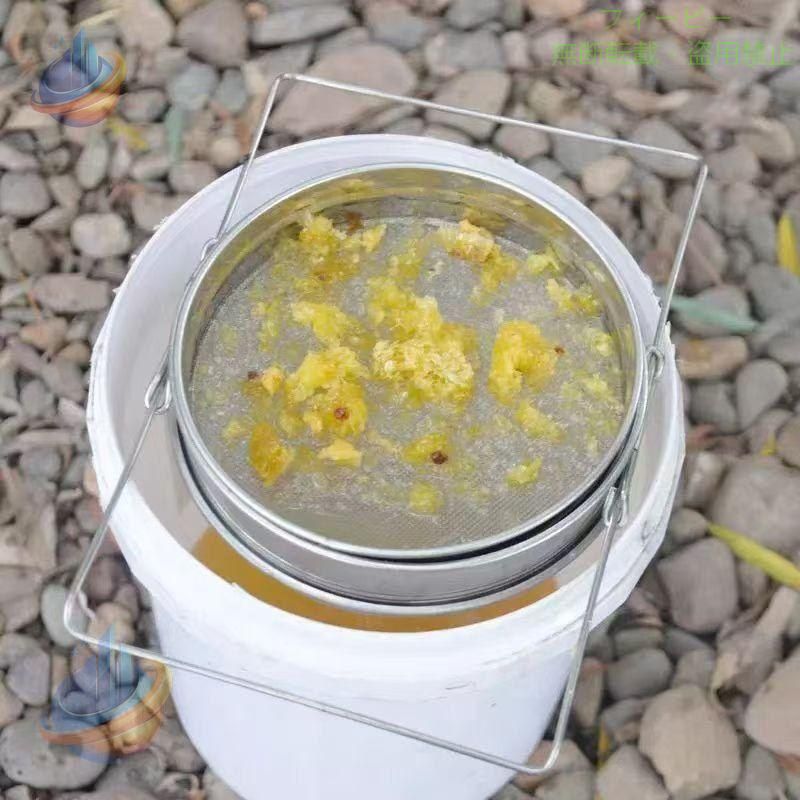 【期間限定500円OFFクーポン】養蜂 器具 蜂蜜 こし器 ワックス はちみつ ろ過器 2重ステンレス ブラシゾンチーふるい 園芸 18Lポリ 容器付き ペット用品 飼育用品 お世話便利 家庭用 使い