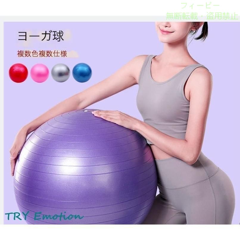 フィービーの【期間限定300円OFFクーポン】バランスボール フィットネスボール45cm 55cm 65cm 75cm 85cmゾンチー95cm抗菌仕様 ヨガボール ダイエットトレーニング 体幹 省スペース 整理整頓 大容量｜アングル2