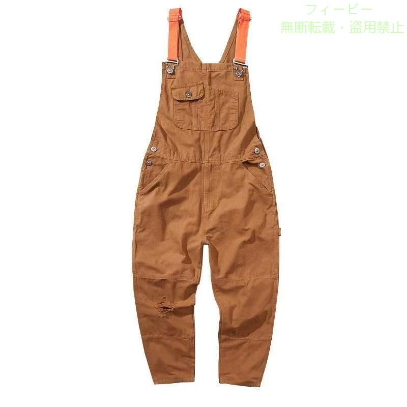 [Limited-Time 300 Yen OFF Coupon] Men's Overalls, Jumpsuit, Drapes, Zonchie Denim Work Pants, Loose Fit, Street Style, Stylish, Spring/Summer/Autumn, Versatile, Figure-Flattering, Casual