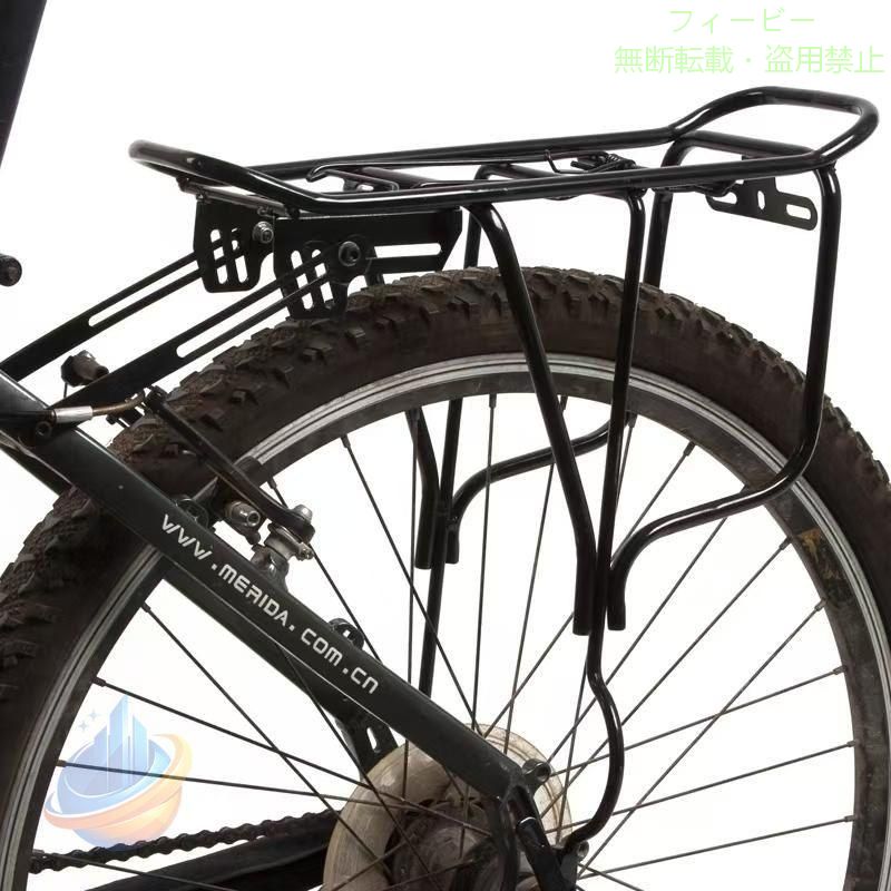 Rakuten - 自転車荷台 リアキャリア 後付け 荷物ラック 耐荷重60KG 軽量 伸縮自在ゾンチー簡単取付け 角度調整能 ブラック 優れた耐久性 省スペース 整理整頓 大容量