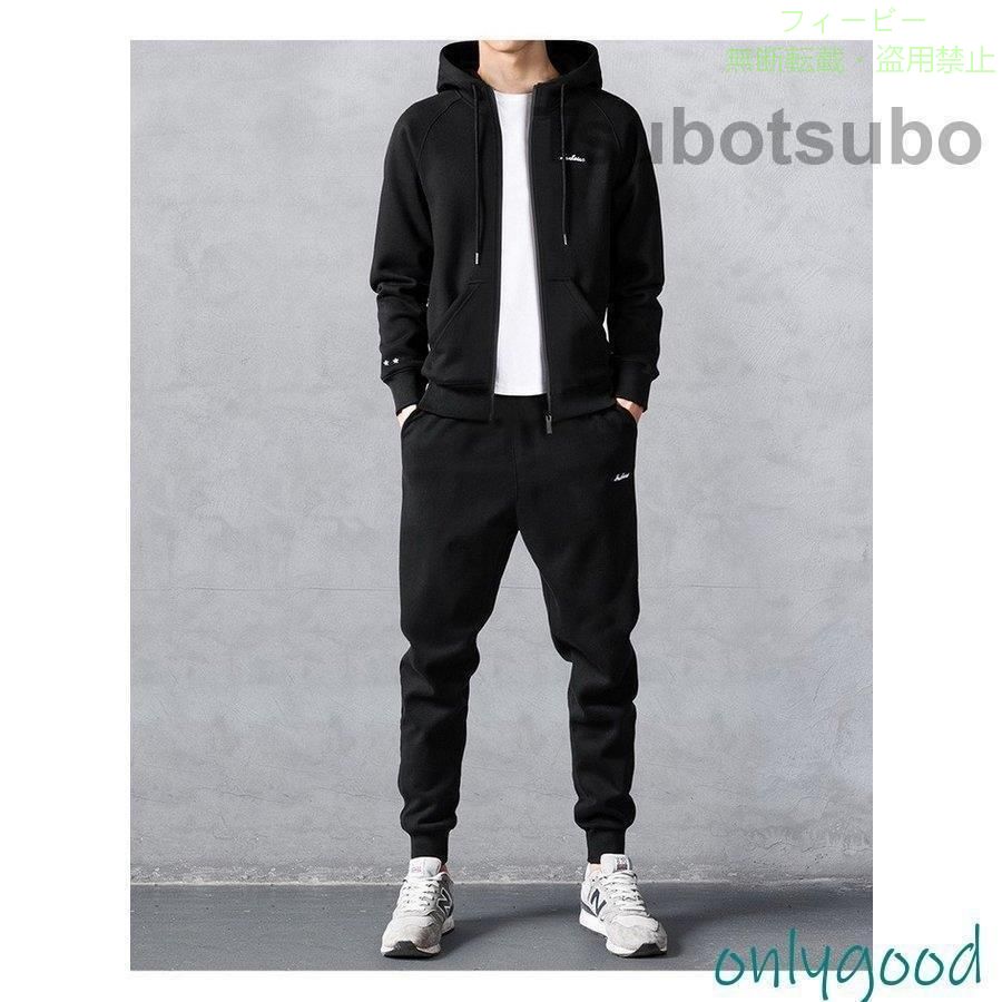 セットアップ メンズ スウェット ジャージ ジョガーパンツ パーカーゾンチーフード付き ジップアップ カジュアル 運動服 部屋着 上下セット裏起毛 着回し