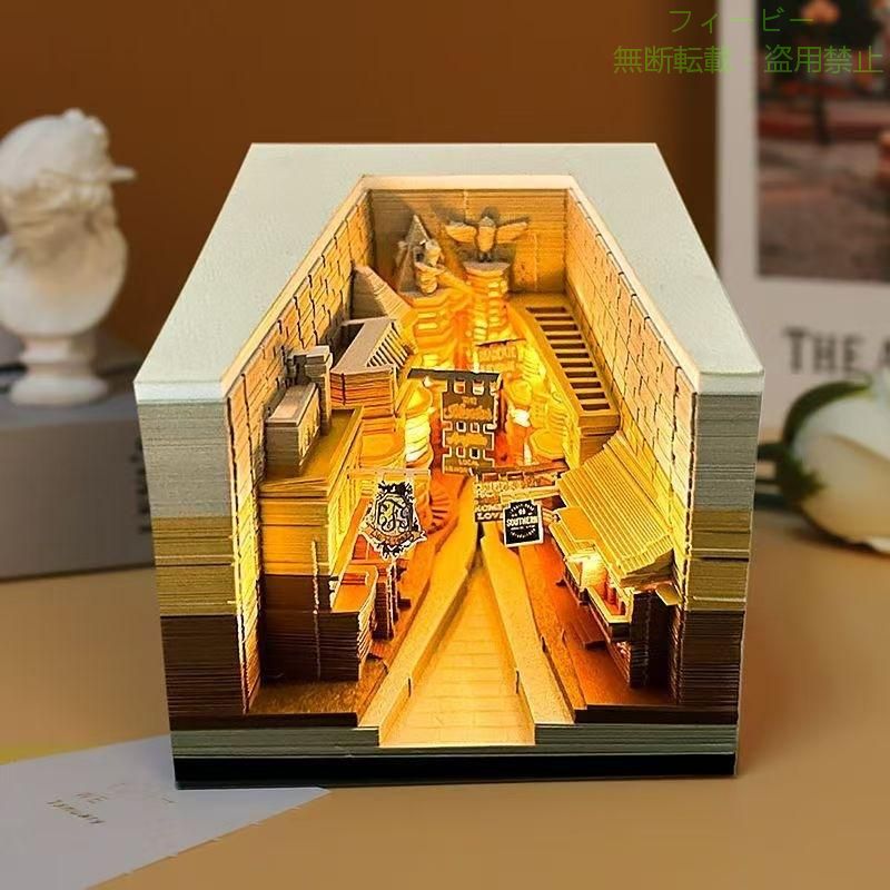 Rakuten - 3Dカレンダーメモパッド 2025 デスクカレンダー 3D マジック キャッスルゾンチーウィークリー カレンダー メモ帳 ライト付き クリエイティブ デスク DIY