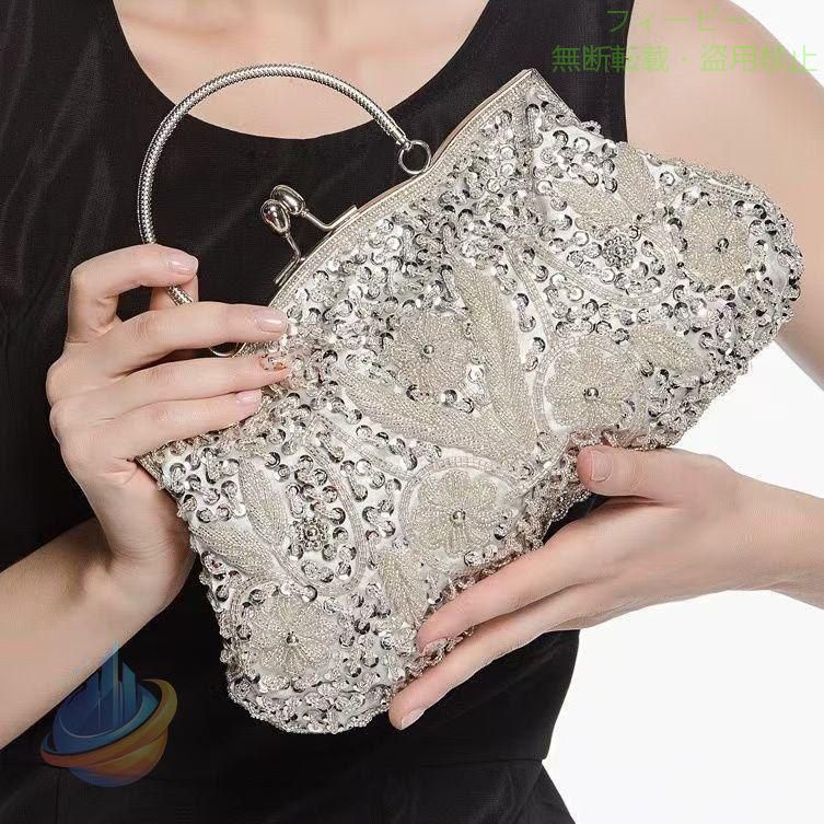 選び放題！上品で素敵なパーティーバッグです ゴージャスビーズ刺繍のデザインが華やかな席にぴったりです。 シンプルかつ上品なデザインで、ドレスやスーツに合わせやすいのがポイント たくさん入るよう大きめサイズに仕上げました 年齢問わず、飽きのこないシンプルなデザインです プレゼントにも喜ばれますよ。