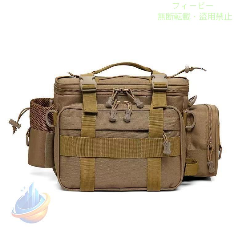 サイズ：横27cmマチ10cmたて20cm 重量：0.87kg 素材：ナイロン サイクリング 釣り サバゲー 旅行 スポーツ 登山 などで活躍。無地 迷彩柄 などのデザイン 多数。 コンパクトサイズながら・多機能を備えたバッグ。 ポケットがたくさんあるのであらゆる場面で大活躍。用途多彩のバッグです。 お仕事や普段使いはもちろんや旅行や登山やキャンプ・ 釣り・好きの方・サイクリングやバイクツーリングなど様々なアクティブシーンでもお使いいただけます。