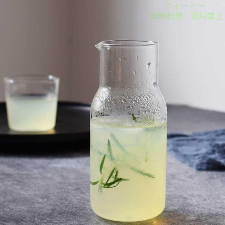 フィービーの【期間限定300円OFFクーポン】カラフェ 水差し コップ一体型蓋 一人暮らし 550ml ピッチャーゾンチー麦茶ポット 冷水筒 耐熱ガラス 冷水ポット ウォーターカラフェ 注ぎ口付き 蓋付 家庭用｜アングル3