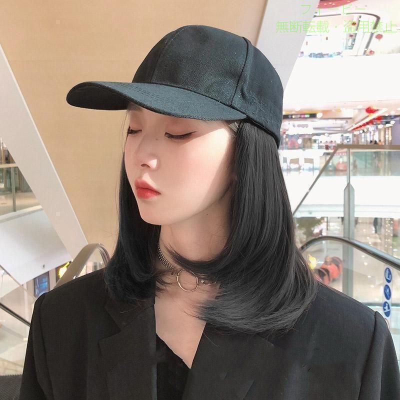【期間限定5％OFFクーポン】ウィッグ キャップ 内巻き 帽子付きウィッグ 髪付き帽...