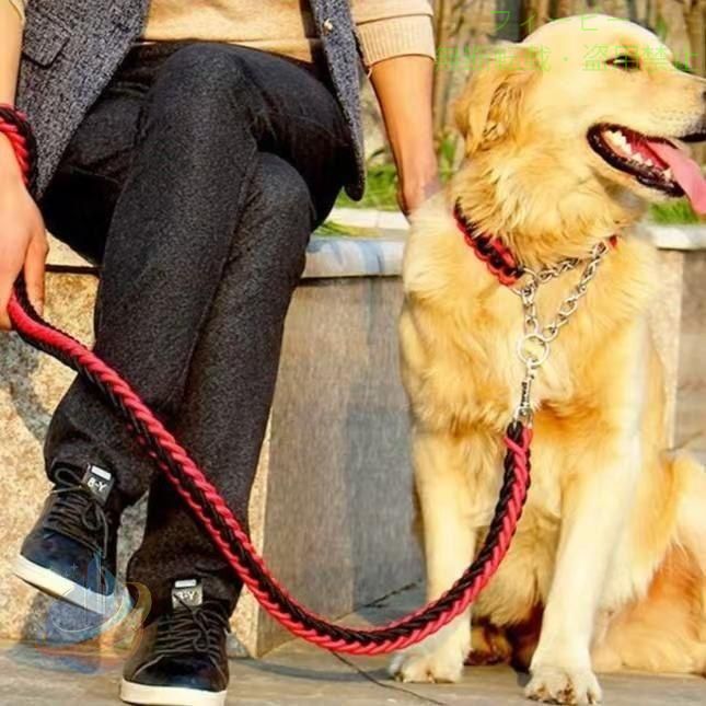Rakuten - 犬 リード 首輪 極太 ペット ドッグ ハーフチョーク チョーカー 編込み 大型犬ゾンチー 中型犬 小型犬 ペット用品 快適 便利 おしゃれ 安全 室内用 使いやすい