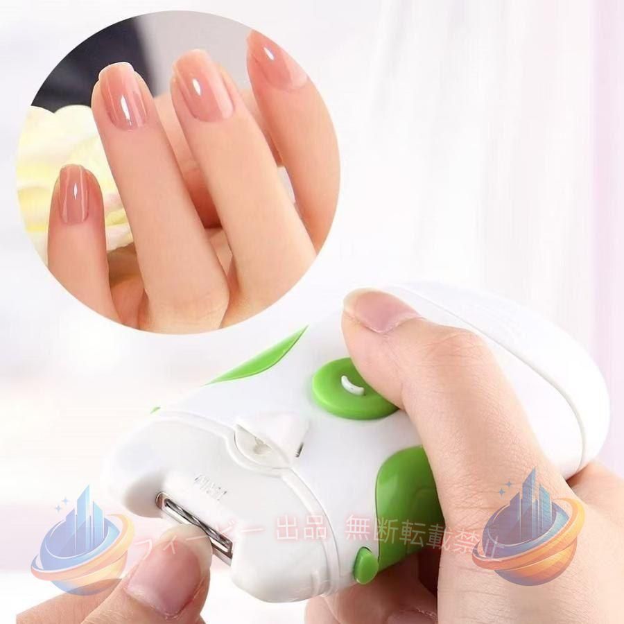 【期間限定300円OFFクーポン】電動爪切り ライト付 介護 爪切り 爪やすり つめ切り 足の爪 削る つめきりゾンチーLED 簡単 爪削り 電池式 ネイルケア コードレス 刃 老眼 体型カバー 着回し