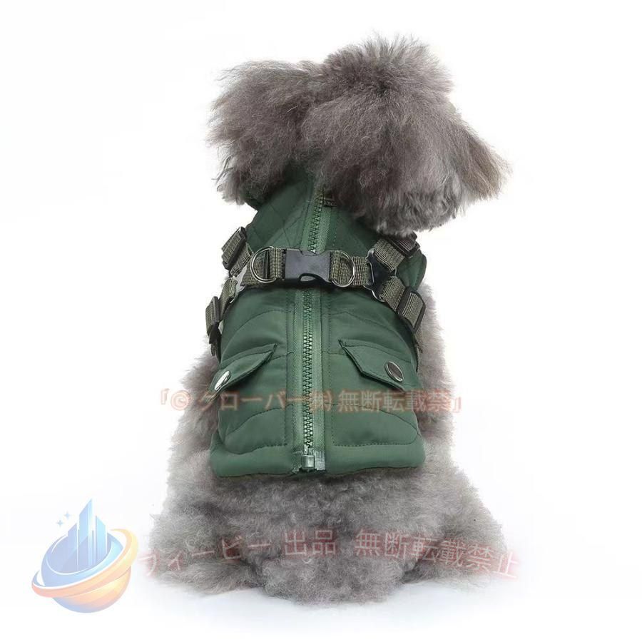 【期間限定5％OFFクーポン】犬服 冬 ハーネス付き 服 ジャンバー ベスト 防寒コート ハーネス ジャケットゾンチー小型犬 ハーネス一体型 犬の服 ボア ダウン風ジャケット 袖なし 着せやすい
