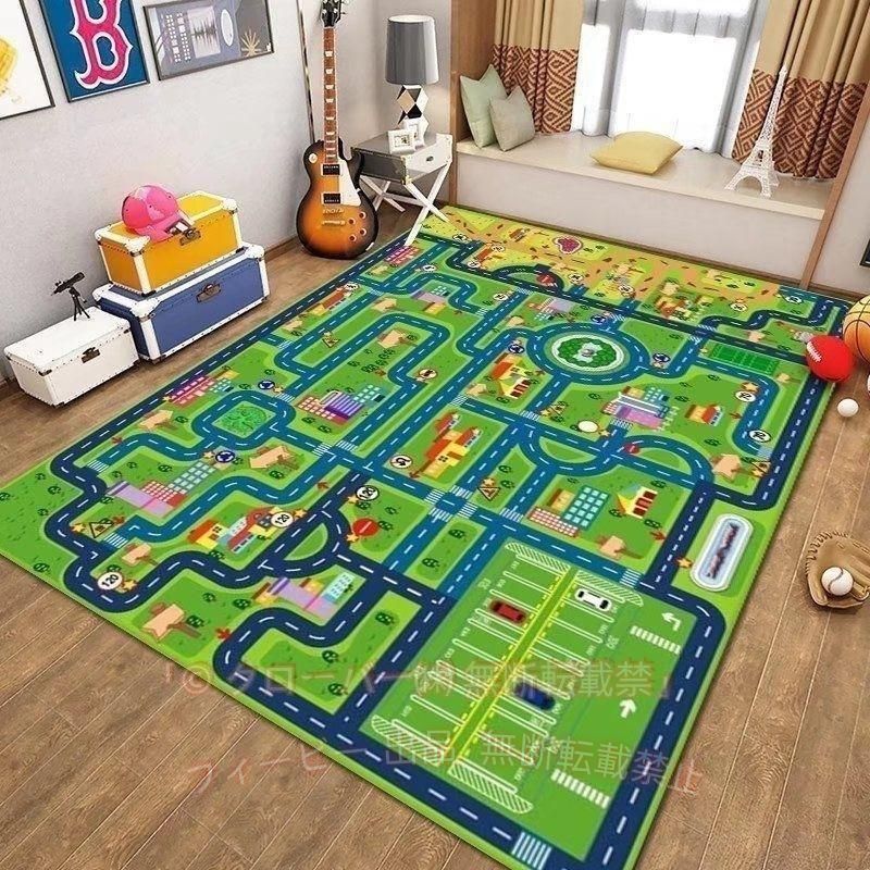 【期間限定500円OFFクーポン】ベビーマット ベビープレイマット ラグ 道路 ロード...