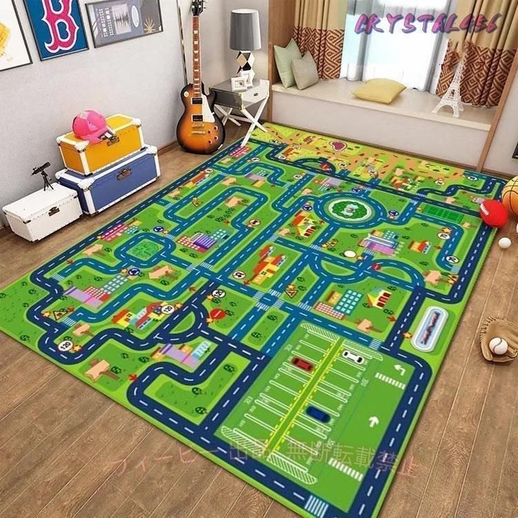 【期間限定500円OFFクーポン】ベビーマット ベビープレイマット ラグ 道路 ロード...