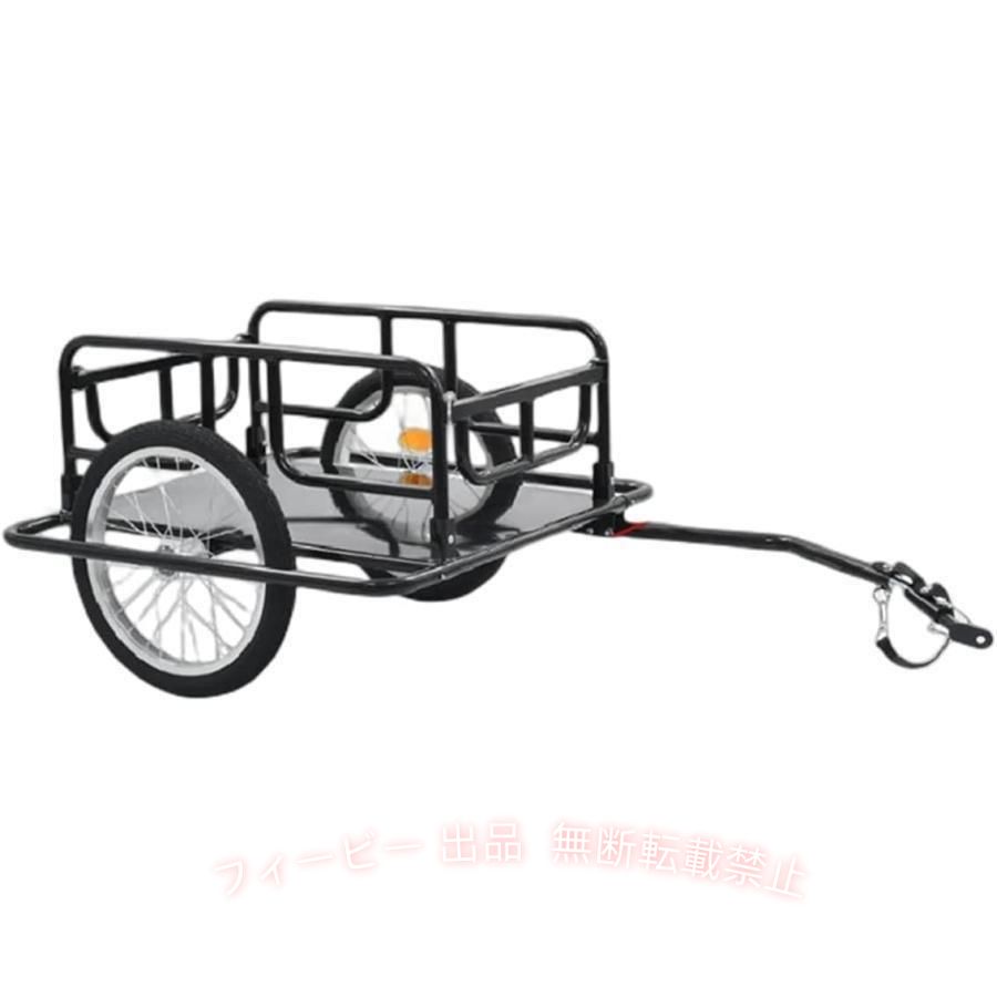 フィービーの【期間限定2000円OFFクーポン】自転車トレーラー折りたたみ式フレームマルチユースサイクルトレーラーゾンチーバイクトレーラー自転車用リアカー折り畳み式貨物自転車トレーラーダブルホ｜アングル2