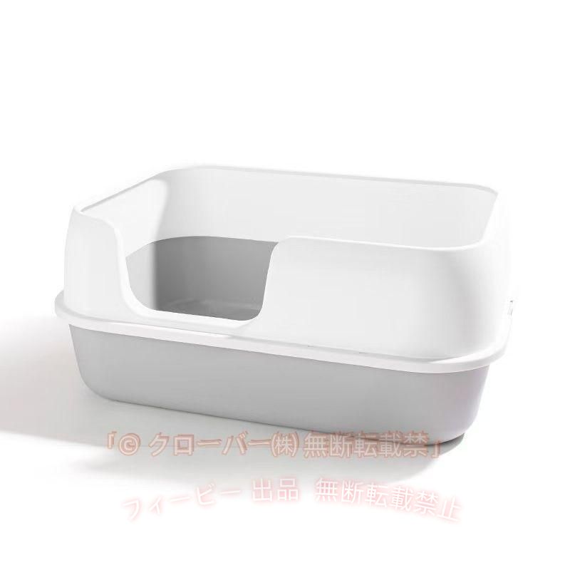 【期間限定300円OFFクーポン】猫 ネコ トイレ 深型 広い 砂 飛び散り 防止 大きい 大きめ カバー デオトイレゾンチー広々サイズ 四角 におい対策 猫砂 大容量 シンプル 開放式 飛散防止