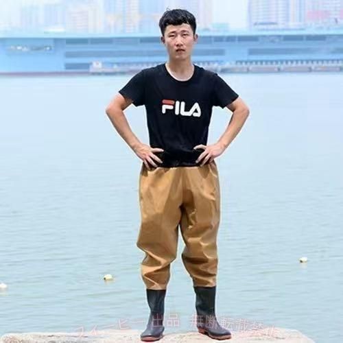 【期間限定300円OFFクーポン】釣り用長靴 胴長靴 ハイウエスト 完全防水 長靴付き ...
