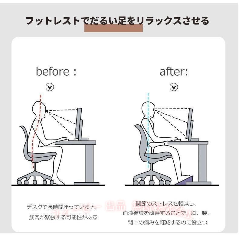 【期間限定5%OFFクーポン】フットレスト 足置き 足つぼ デスクワーク デスク 下 6段階高さ調節 冷えゾンチー グッズ 足元 オフィスチェア 健康グッズ 足裏 足つぼマッサージ むくみ 便利 [3]