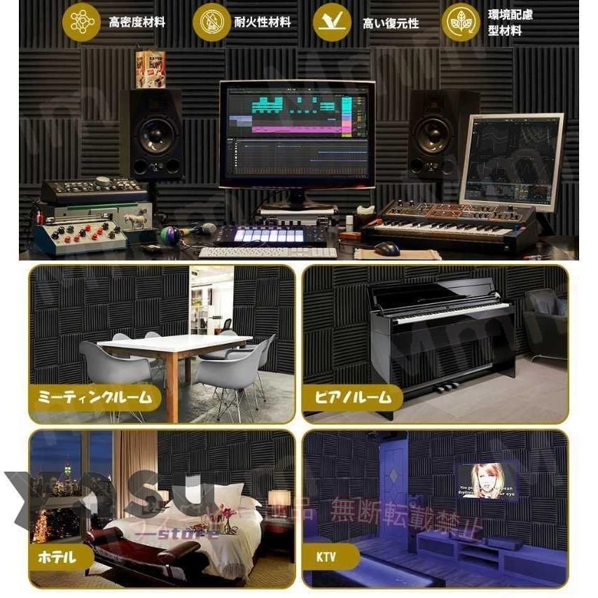 【期間限定5％OFFクーポン】防音材 吸音材 防音 12枚 24枚 48枚 防音パネル 防音シ...