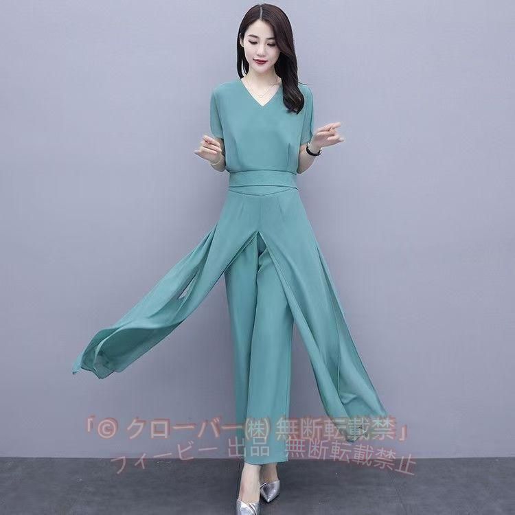 h0251 ●● パンツドレス セットアップ レディース パーティードレス パンツ 結婚式 服装 女性 お呼ばれドレス 袖あり 半袖 大きいサイズ 3L 4L きれいめ 黒 ウエストマーク Vネック パンツスタイル かっこいいパンツドレス 二次会 パンツスーツ 20代 30代 40代 ブルー ベージュ ブラック ● 商品説明 ● 華やかなパンツスタイルを演出する セットアップドレス。 肩までカットされたフレア袖や・ しなやかに動く二重デザインの裾が・ シンプルな中にな雰囲気を 添えてくれます。 ウエストのタックデザインは お腹周りをスッキリとした印象に。 顔周りをシャープに見せるVネックが 小顔効果も高めてくれます。 カラーはブルー・ベージュ・ ブラックの3色展開。 サイズはM~3XLまであり・ 大きいサイズからもお選びいただけます。 サイズやカラーなどは商品説明をご覧ください ▼▼ ??商品情報をもっと見る??をタップ ▼▼