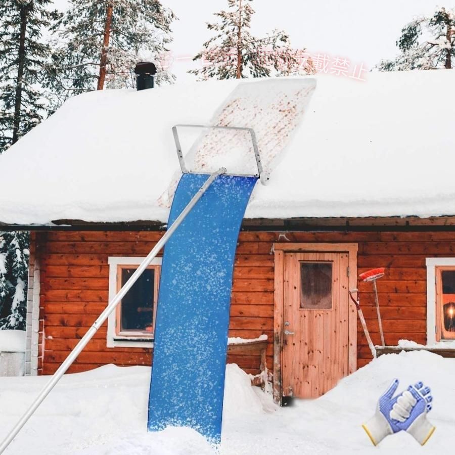 フィービーの【期間限定1000円OFFクーポン】屋根雪下ろし機 雪降ろし棒 スノーレーキ 屋根 スノーダンプ 雪下ろし道具ゾンチー屋根雪かき 雪下ろし 道具アルミ 組立式 多機能 雪庇落とし 全長約610cm｜アングル2