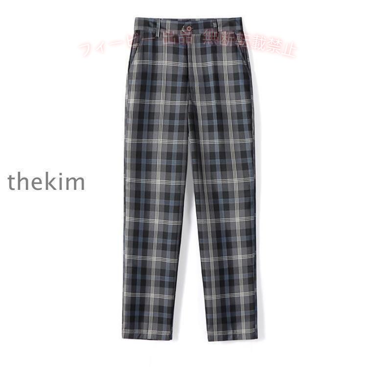 フィービーの【期間限定5％OFFクーポン】スクールパンツ チェック パンツ 男子 高校生 学生 中学生 制服 ロングパンツゾンチーメンズ スクール スラックス 通学 学生服 男の子 子供服 長ズボ 大人｜アングル3