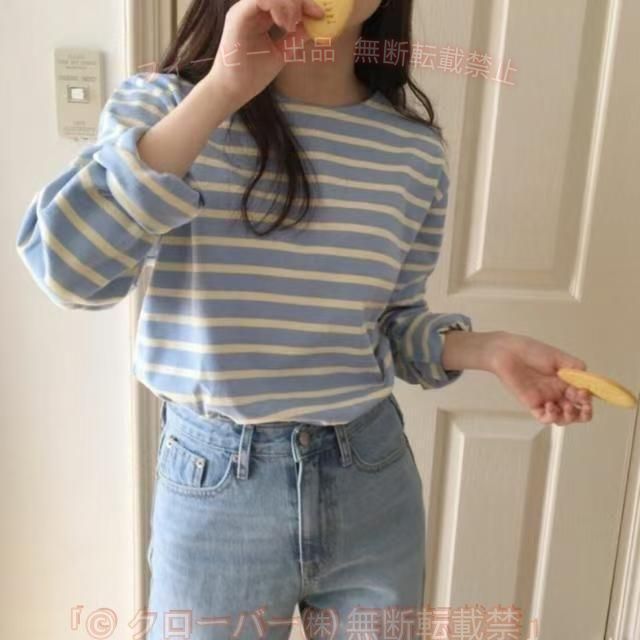 【期間限定5％OFFクーポン】ボーダー カットソー 長袖 tシャツ レディース 春服 秋物 大きいサイズゾンチー長袖tシャツ ボーダートップス ボーダー柄 春 夏 秋 プルオーバー 重ね着
