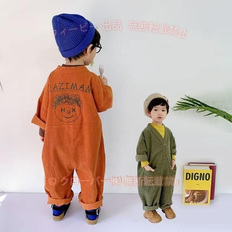 [Limited Time 5% OFF Coupon] Jumpsuit All-in-One One-Piece Suit 80 90 100 110 120 cm Zonchi Kids Overalls Orange Green Stylish Cool Kids One-Piece Suit