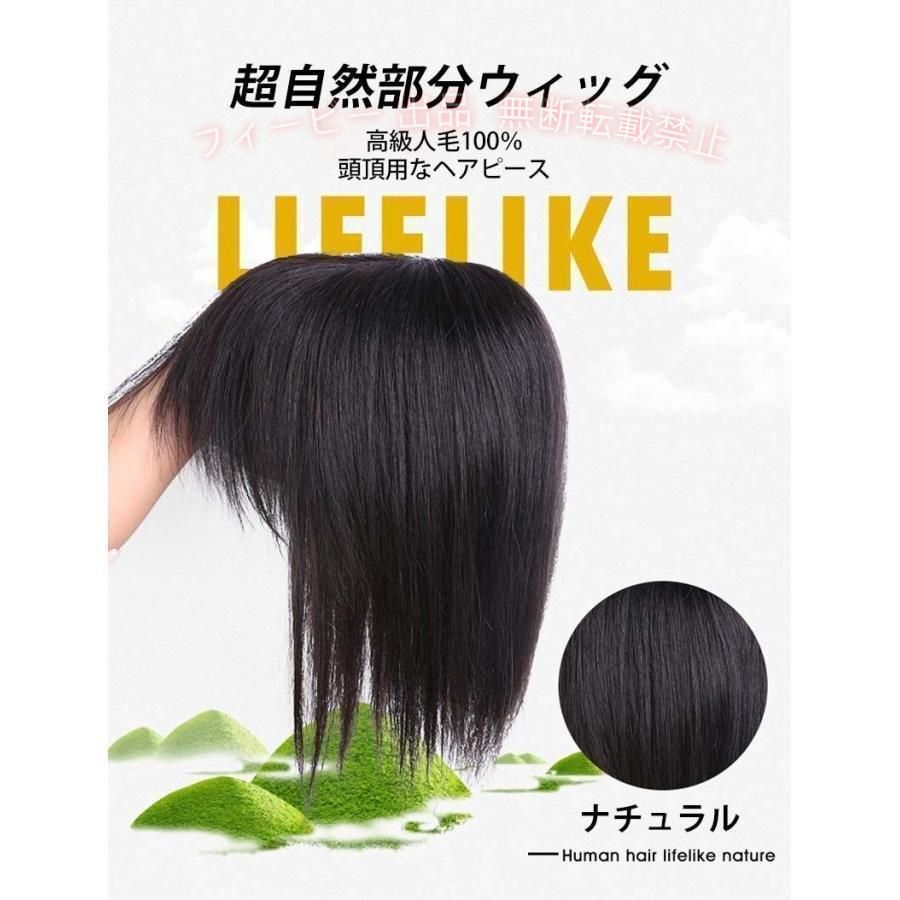 【期間限定5％OFFクーポン】前髪ウィッグ 自然 部分ウィッグ 約25CMかつら 人毛100...
