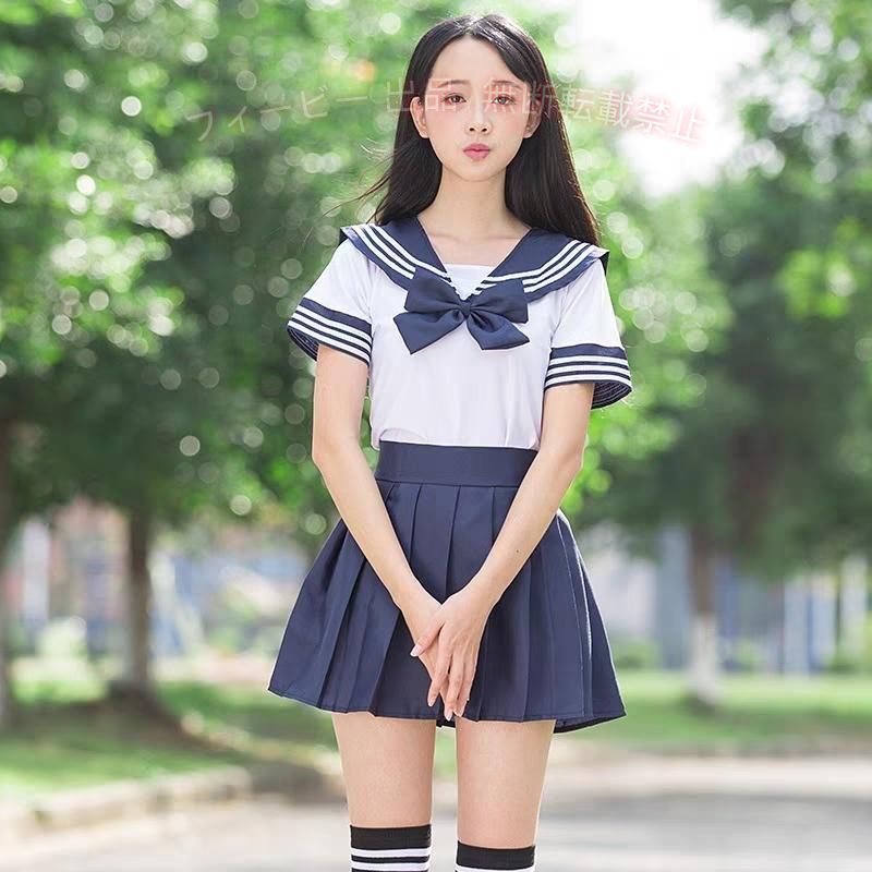 ●商品名：セーラー服 学生服 女子高生制服 セットアップ 上下セット 秋冬 半袖 コスチューム スクール 衣装 入学式 通学 ●素材：ポリエステル ●商品サイズ：詳細はサイズ表に参考してください 注意事項： ※生地の取り方により商品画像と多少異なる場合があります。 ※光の加減により写真の色と実際の商品の色が異なることがあります。 ※写真の光加減や、ご覧いただく環境によって色味が若干異なる場合がございます。