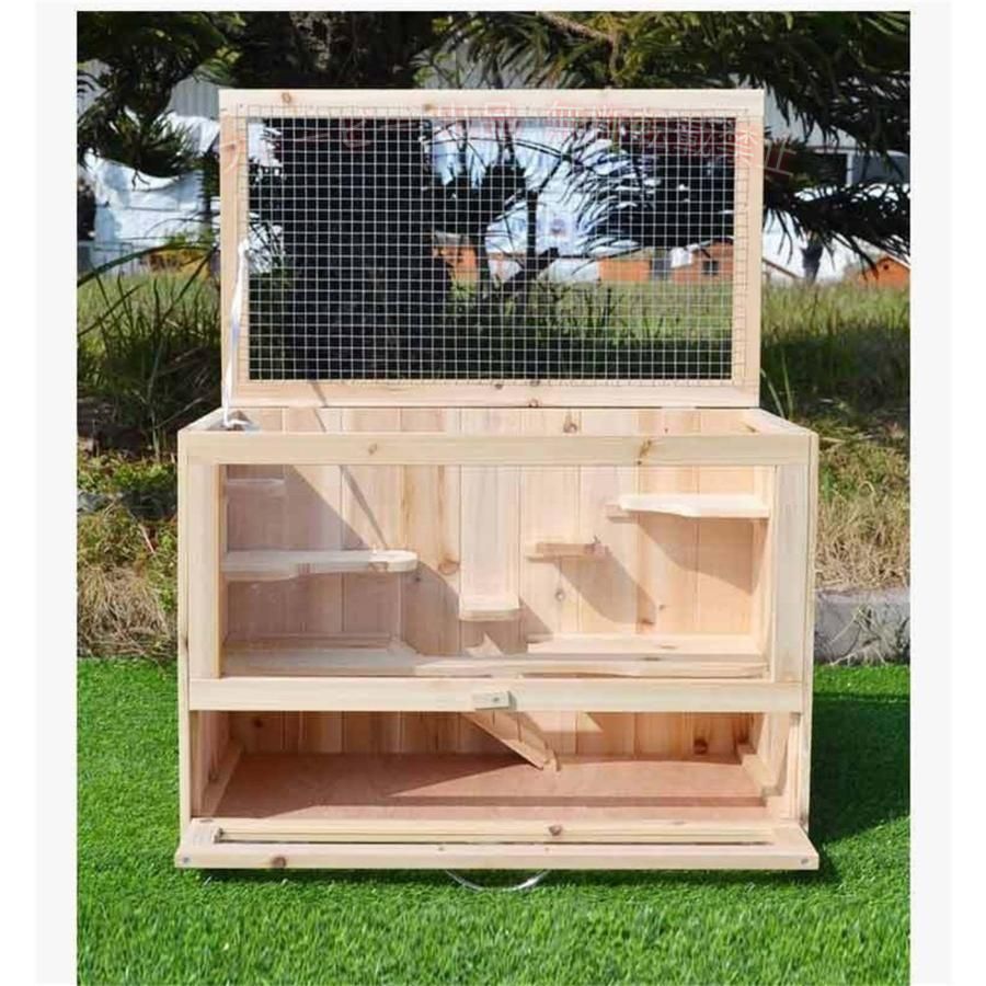 【期間限定800円OFFクーポン】小動物のステップタワー付きウッドハウス小動物ハウ...
