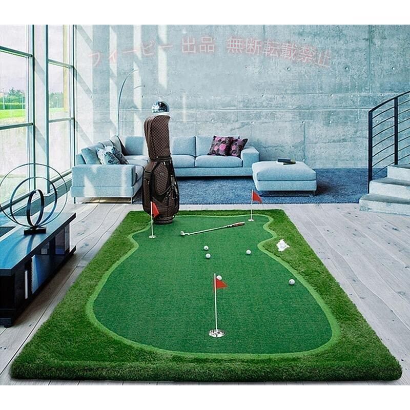 フィービーの【期間限定2000円OFFクーポン】屋内ゴルフグリーンゴルフマット大型ゴルフパッティングトレーナーゾンチーパターマットゴルフ練習マットインドアゴルフコースオフィスゴルフ便利グッズ｜アングル2