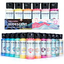 AUREUO 虹色 アクリル絵の具 12色x59ml - キャンバス、岩、木材、布、陶器用の真珠光沢グリッターの無毒顔料 - 趣味の画家、絵画愛好家、初心者向け...