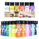 AUREUO マット アクリル絵の具 12色x59ml - 陶芸、ガラス、木材、工芸、プラスチック用の無毒顔料 - 趣味の画家、絵画愛好家、初心者向けの塗料