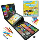 AUREUO 224 ピース 両面三つ折りイーゼル型 アートセット 旅行用お絵かきキット オイルパステル、クレヨン、鉛筆、フェルトペン、カラーケーキ、マーカー筆...