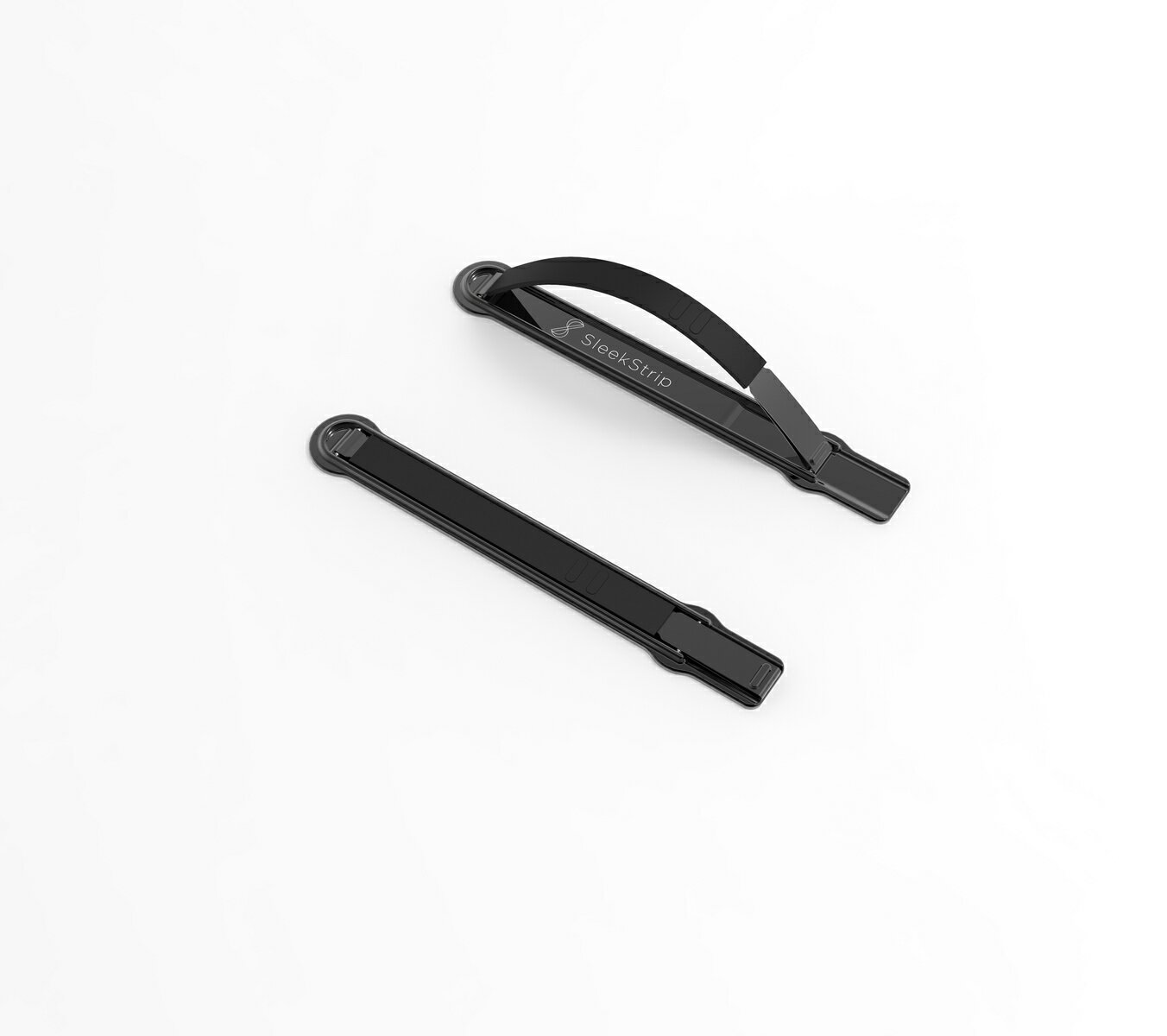 SleekStrip [ベース：ブラック／グリップ：ブラック SS-02] スマートフォン スマホ リング グリップ スタンド おしゃれ アクセサリー ワイヤレス充電対応 テレワークや在宅ワークにも最適！