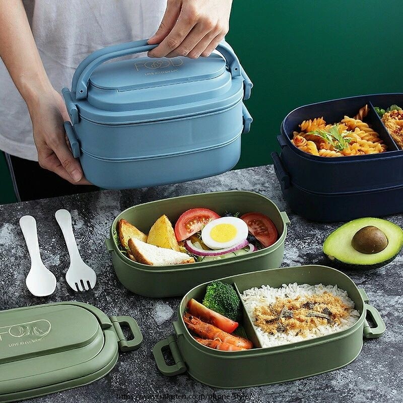 弁当箱おしゃれ2段プラスチック四角...