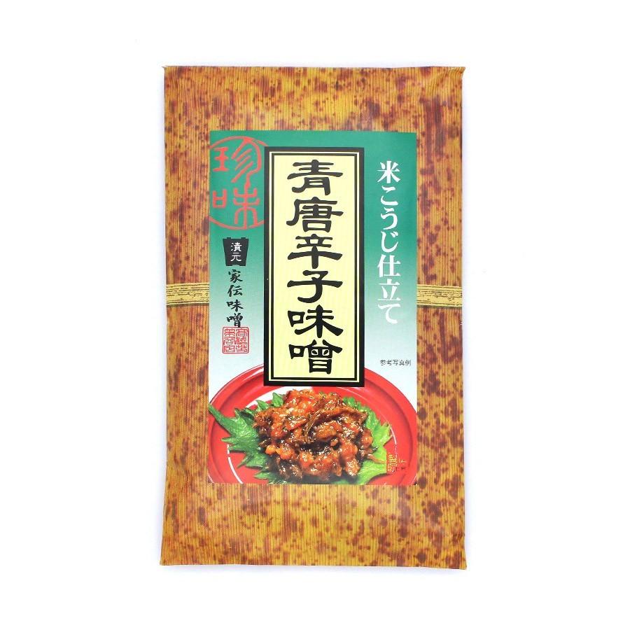 商品名：家伝味噌 青唐辛子味噌 内容量：120g 賞味期限：製造日より180日 保存方法：直射日光、高温多湿を避け、28℃以下で保存して下さい。開封後は密閉容器に保存し、なるべく早めにお召し上がり下さい。