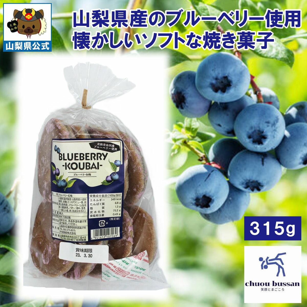 ＼割引クーポン配布／ブルーベリー ソフト紅梅 1袋 ご当地菓子 お茶菓子 手焼き菓子 ソフトせんべい お茶うけ菓子 駄菓子 老舗菓子 中央物産 山梨県 ご当地商...
