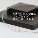 楽天富士の国やまなし特産品【GW割引クーポン】K18WGあこや真珠オメガタイプスルーネックレス 後藤商会 山梨県 ご当地商品 富士山 山梨 お土産 お歳暮 ギフト プレゼント