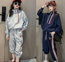 韓国子供服 女の子 セットアップ ジャージ 上下セット 春 秋 カジュアルパンツセット キッズ ボーイズ スウェット トレーナー + パンツ 2点セット 学生 ...